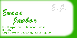 emese jambor business card